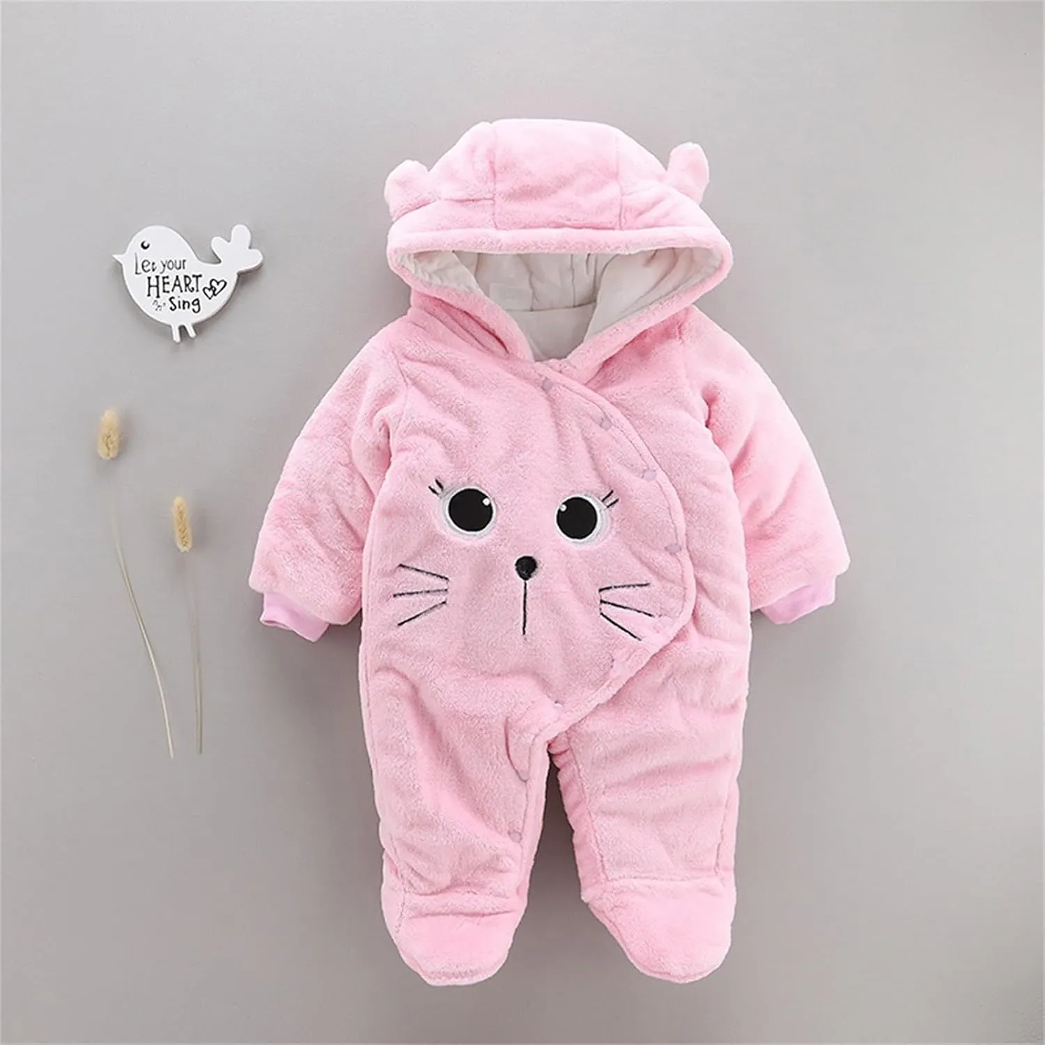 Baby Girl Bodysuit Newborn Baby Girls Boys Solid Cat Velvet Hooded Jumpsuit Romper Bodysuit Girl Leotard Gymnastics