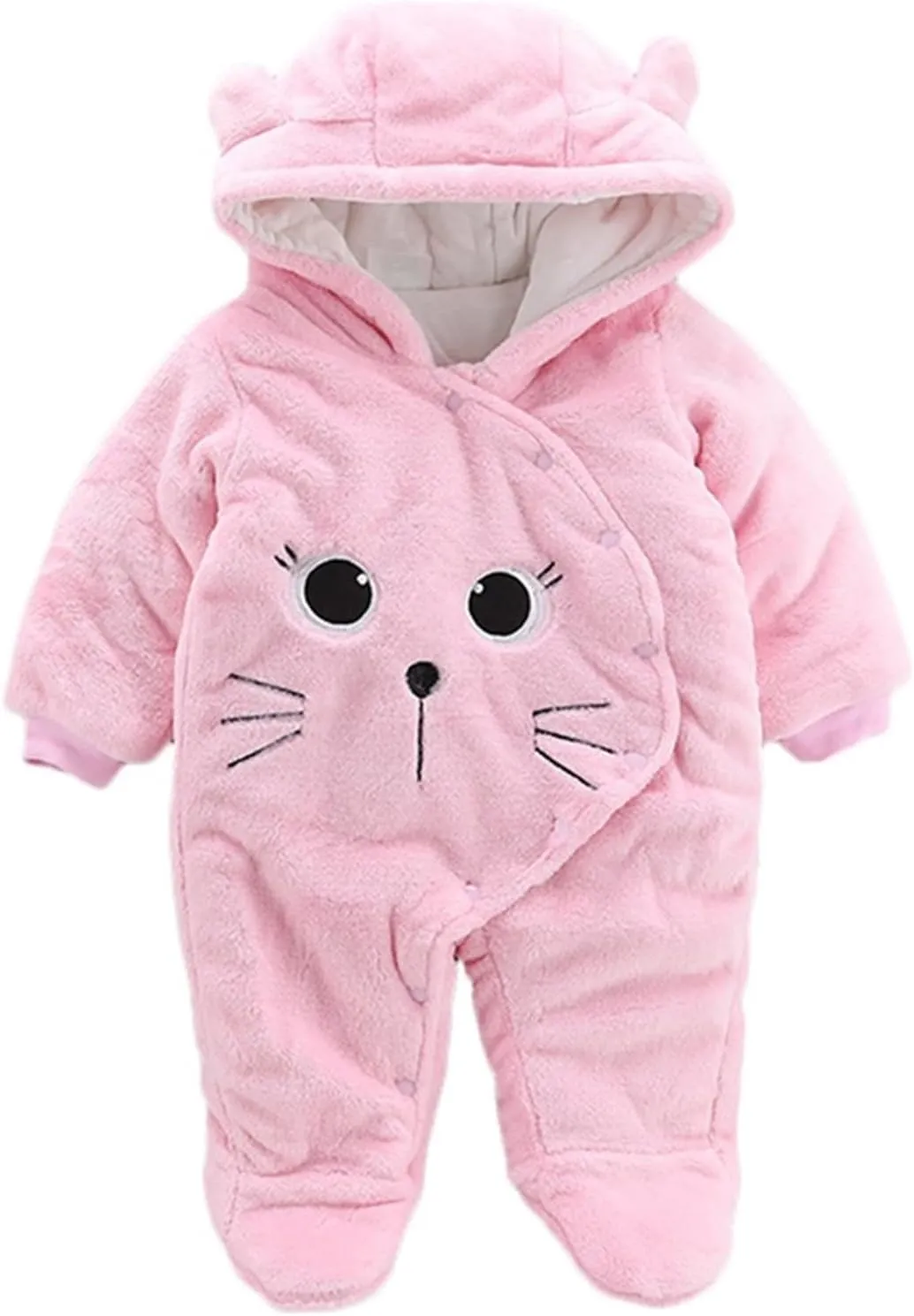 Baby Girl Bodysuit Newborn Baby Girls Boys Solid Cat Velvet Hooded Jumpsuit Romper Bodysuit Girl Leotard Gymnastics