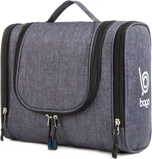 bago Travel Toiletry Bag for Women and Men X-Large Waterproof Hanging Large Toiletry Bag for Bathroom and Travel Bag for Toiletries Organizer -Travel Makeup Bag (SnowBlack)