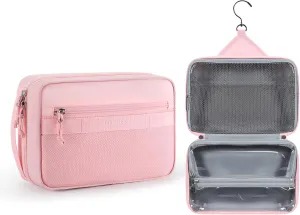 BAGSMART Travel Toiletry Bag for Men/Women, Dopp Kit Organizer Water-resistant Shaving Bag for Toiletries Accessories, Pink