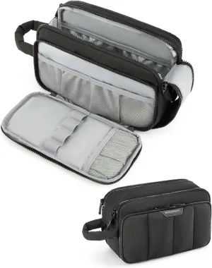 BAGSMART Travel Toiletry Bag for Women, Wide-open Makeup Bag Organizer, Puffy Make Up Case, Large Capacity Cosmetic Organizer for Women for Travel Essentials Toiletries Accessories Bottles(Black)