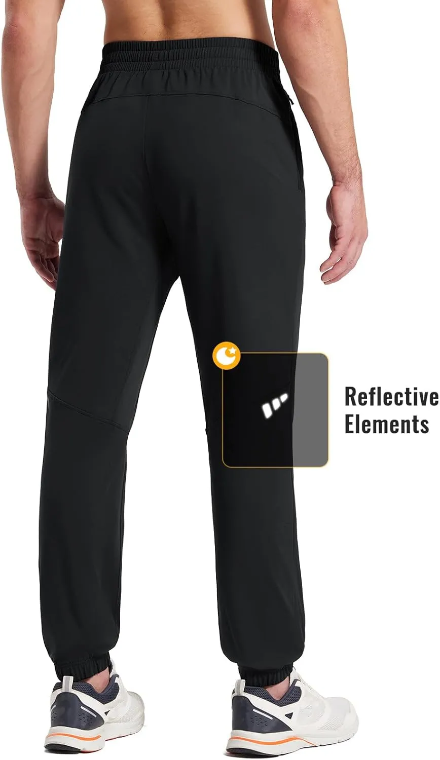 baleaf Men's Fleece Lined Joggers Winter Athletic Sweatpants Thermal Hiking Workout Running Pants with Zipper Pockets
