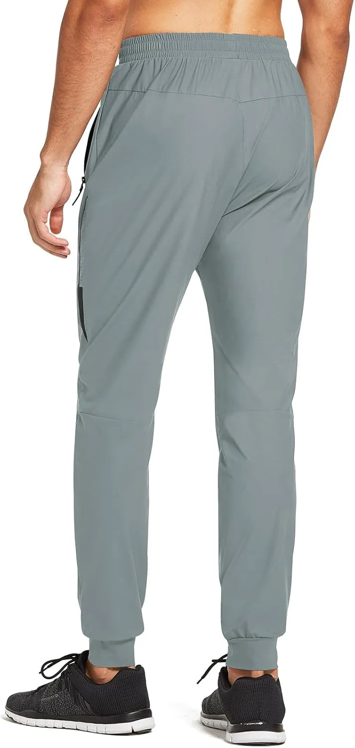 baleaf Men's Joggers Pants Athletic Workout Track Running Gym Lightweight Quick Dry Tapered Jogger Zipper Pockets
