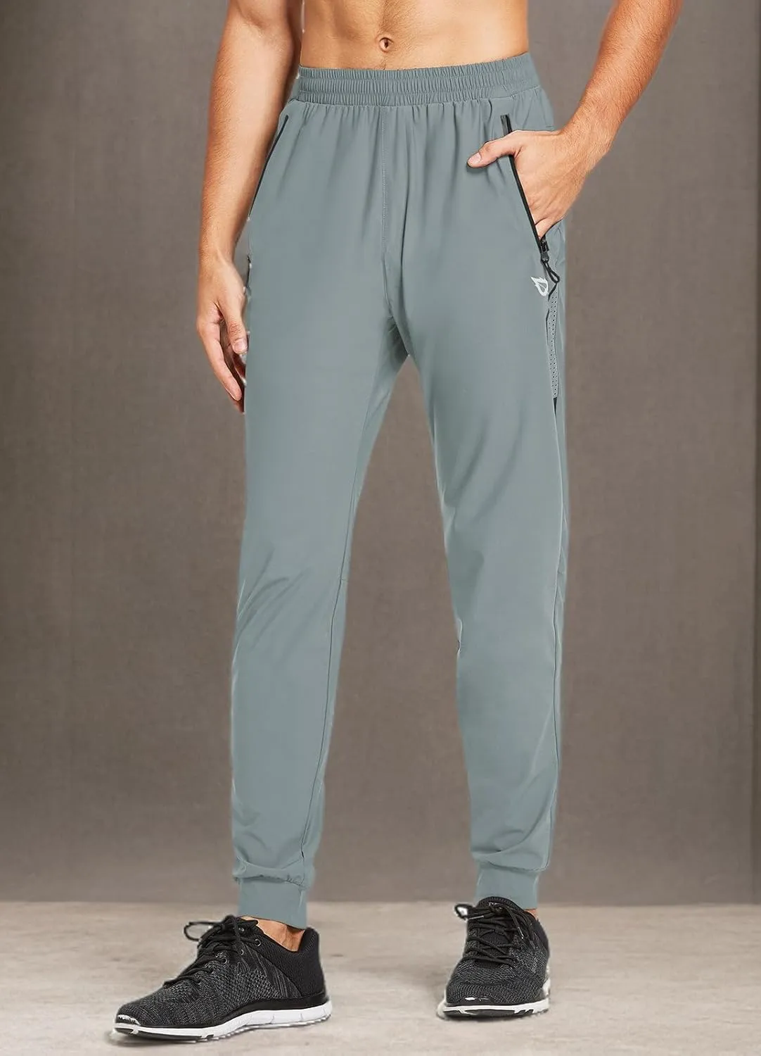 baleaf Men's Joggers Pants Athletic Workout Track Running Gym Lightweight Quick Dry Tapered Jogger Zipper Pockets