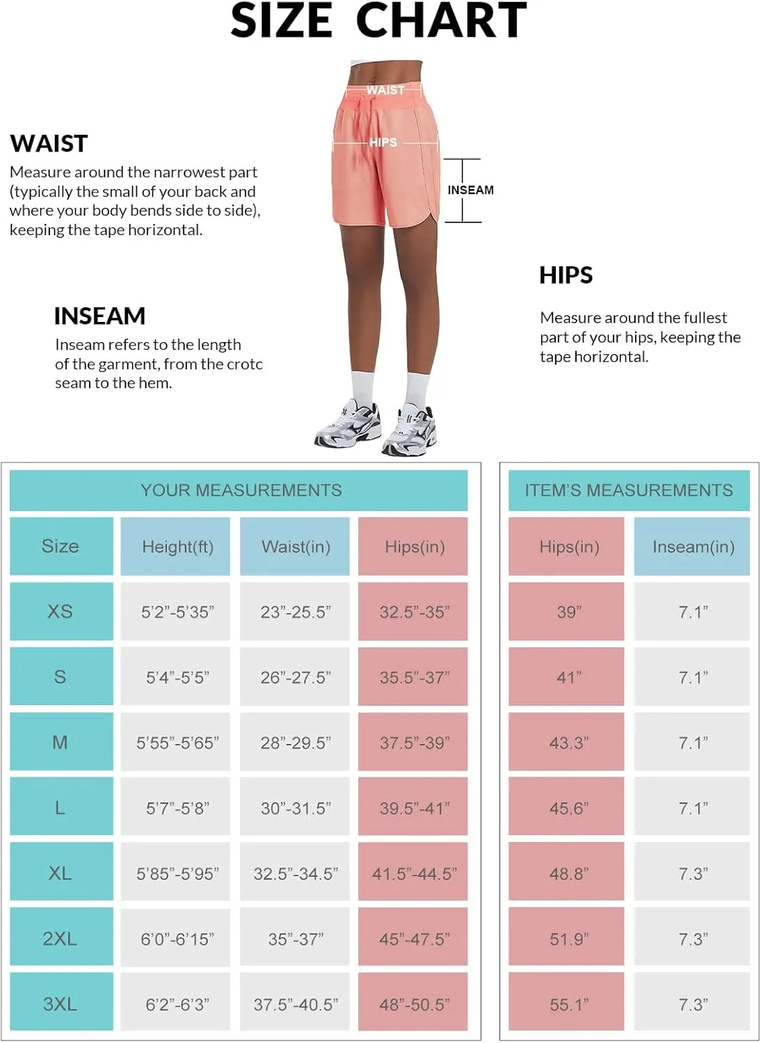 baleaf Women's 7" Athletic Long Running Shorts Workout Gym Quick Dry Hiking Shorts High Waisted Zipper Pocket