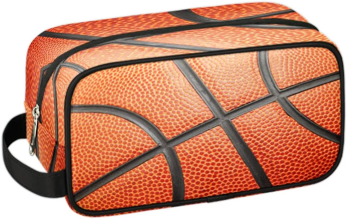 Bardic Travel Toiletry Bag for Boys Men, Waterproof Hanging Dopp Kit for Women, Basketball 3D Shaving Bag with Large Capacity for Travel,Sports Shower