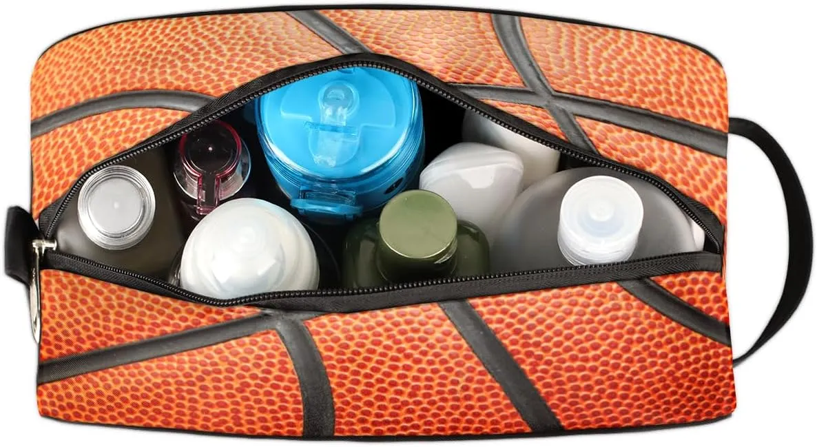Bardic Travel Toiletry Bag for Boys Men, Waterproof Hanging Dopp Kit for Women, Basketball 3D Shaving Bag with Large Capacity for Travel,Sports Shower