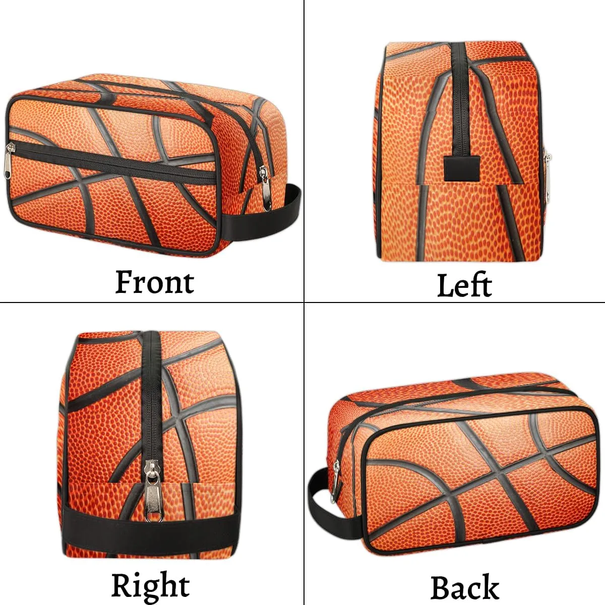 Bardic Travel Toiletry Bag for Boys Men, Waterproof Hanging Dopp Kit for Women, Basketball 3D Shaving Bag with Large Capacity for Travel,Sports Shower