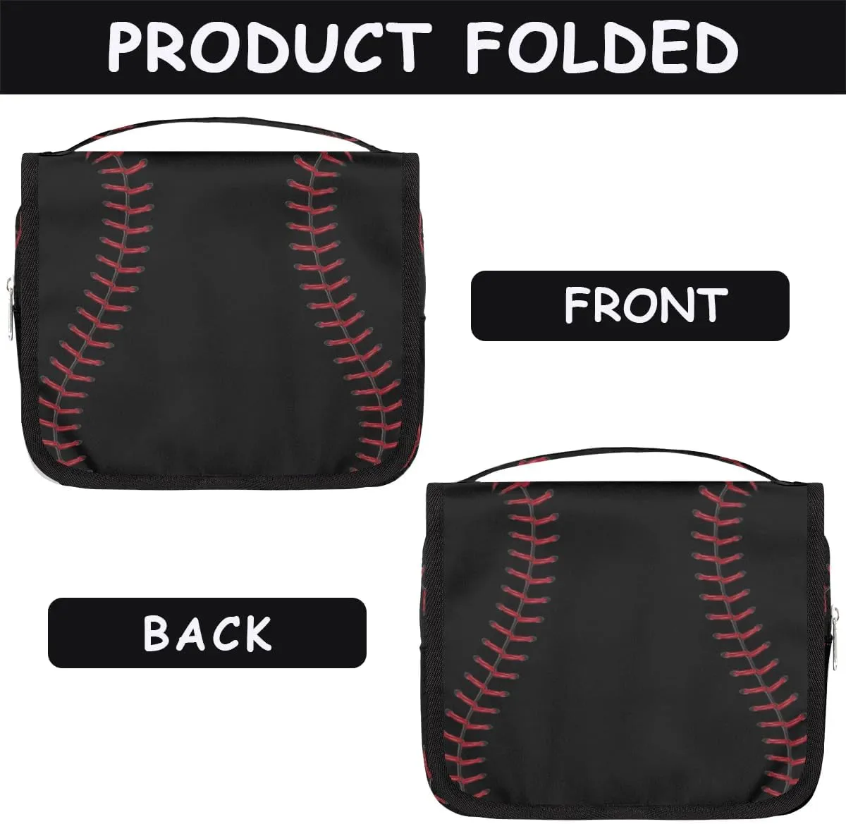 Baseball Hanging Travel Toiletry Bag, Boys Travel Toiletry Bag, Waterproof Kids Makeup Kit Hanging Makeup Bag Travel Cosmetic Bag Shaving Bag for Kids Adult Travel Essential