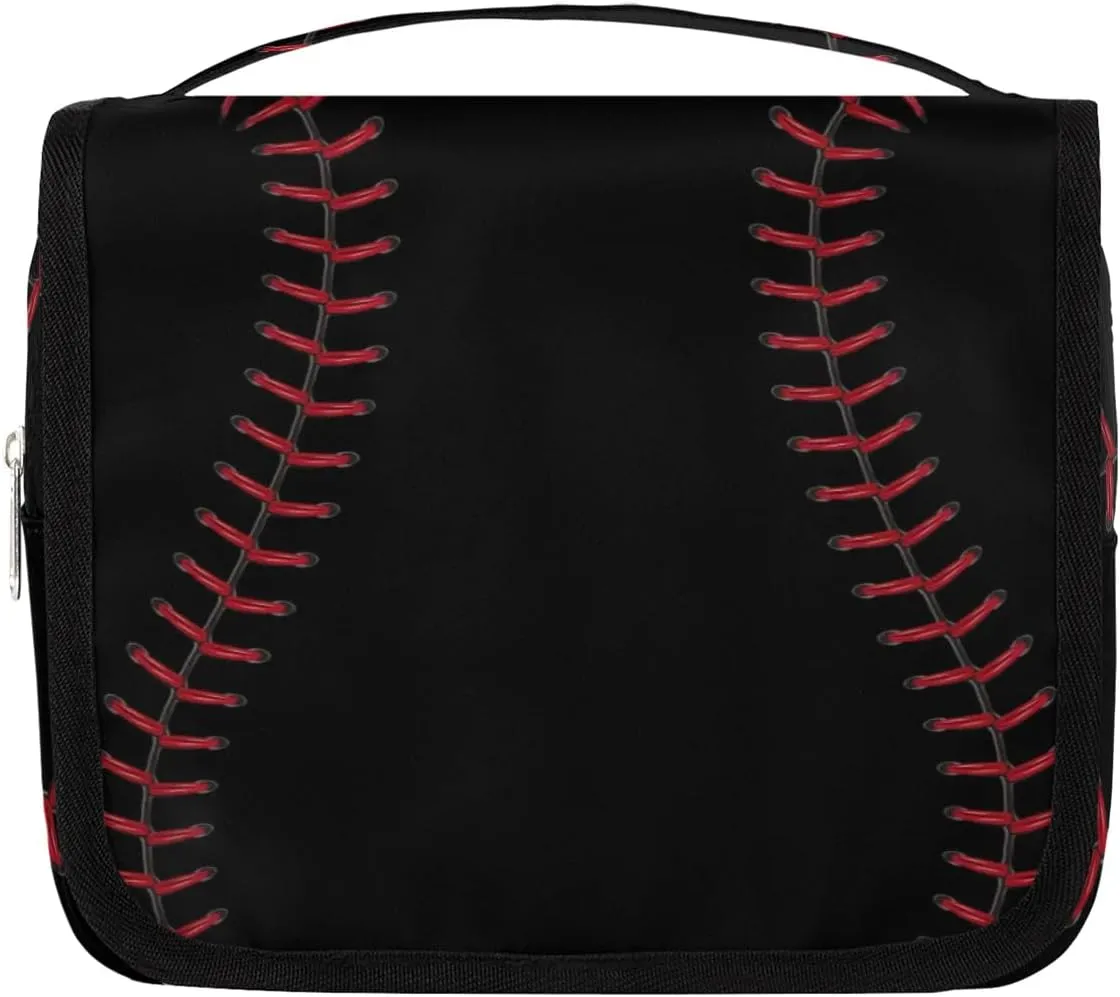 Baseball Hanging Travel Toiletry Bag, Boys Travel Toiletry Bag, Waterproof Kids Makeup Kit Hanging Makeup Bag Travel Cosmetic Bag Shaving Bag for Kids Adult Travel Essential