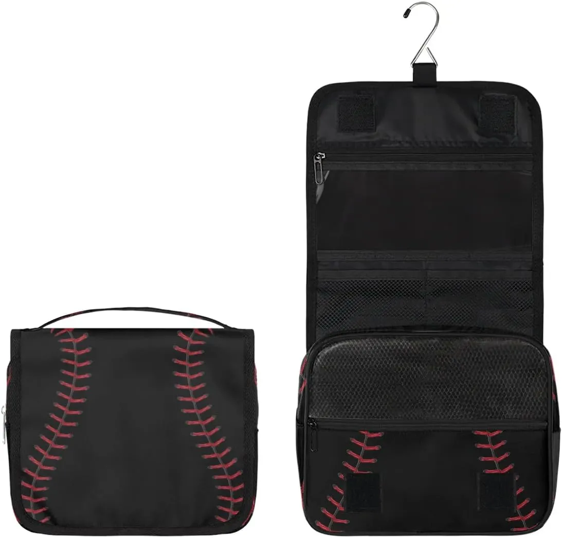 Baseball Hanging Travel Toiletry Bag, Boys Travel Toiletry Bag, Waterproof Kids Makeup Kit Hanging Makeup Bag Travel Cosmetic Bag Shaving Bag for Kids Adult Travel Essential
