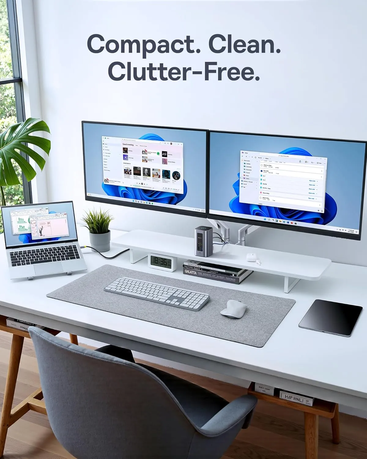 Baseus Docking Station Dual Monitor, Nomos Win Air (12 in 1) Laptop Dock, 2 * 4K HDMI, 10Gbps USB A/C Ports, Gigabit Ethernet, PD 100W, USB C Docking Station for Dell/HP/Lenovo/Asus/Acer/Mac