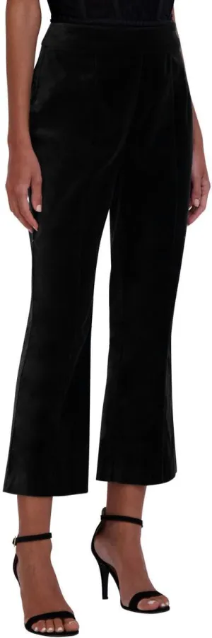 BCBGMAXAZRIA Women's Flare Leg Cropped Velvet Pant