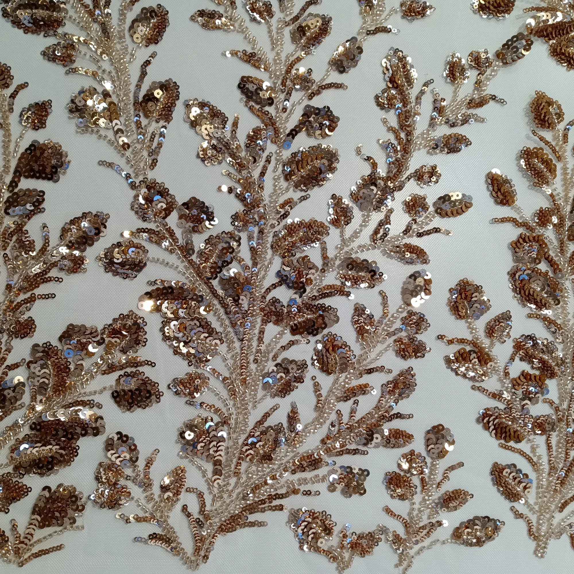 Beaded & Sequined Lace Fabric Embroidered on 100% Polyester Net Mesh | Lace USA - GD-73