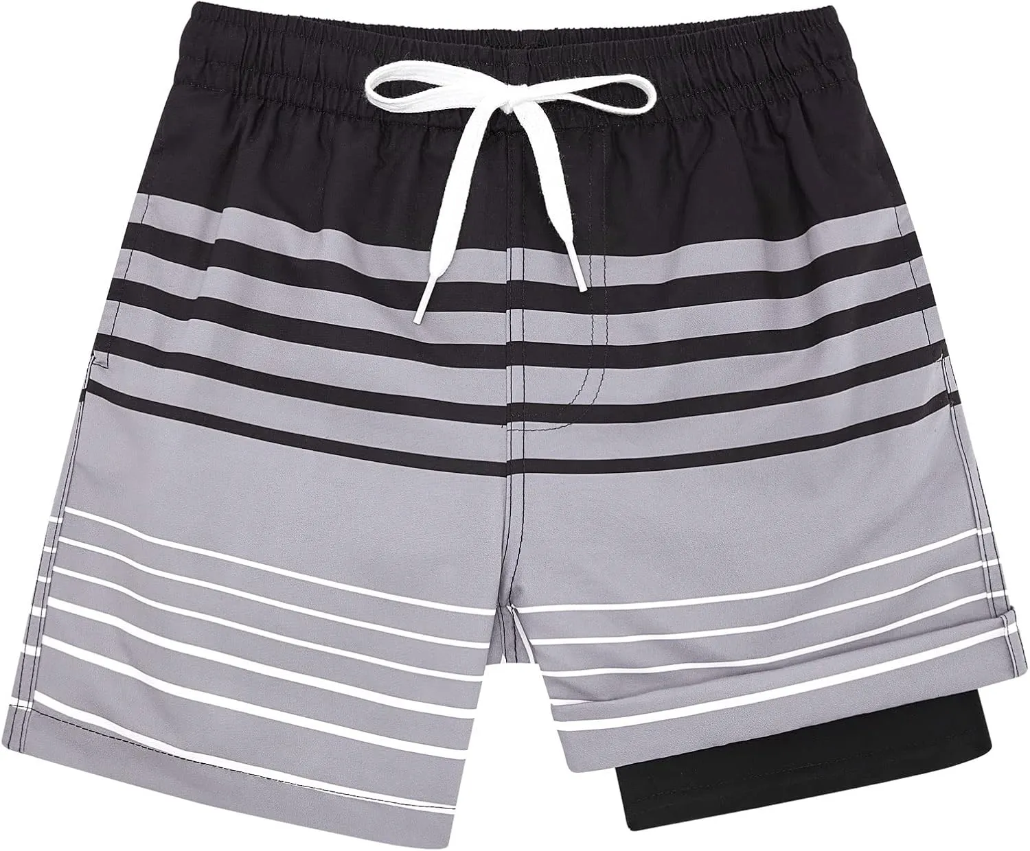 Belovecol Boys Swim Trunks with Compression Liner Anti-Chafe Swim Shorts Quick Dry UPF 50  Bathing Suits Swimwear 7-20T