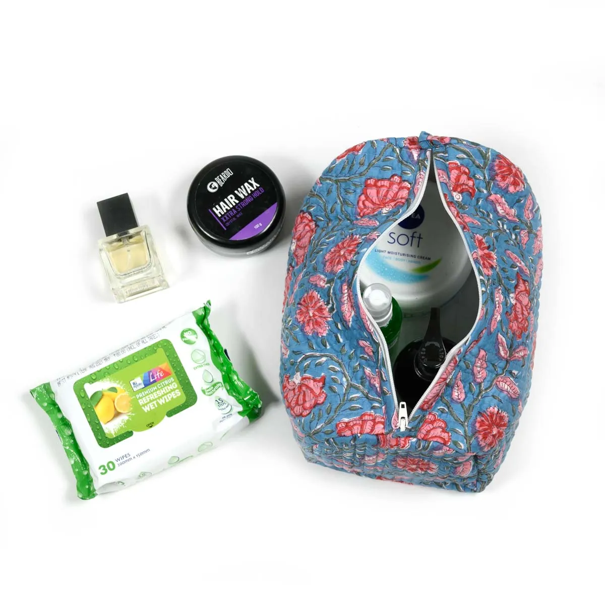 BHRAM KAMAL QUILTED TOILETRY POUCH