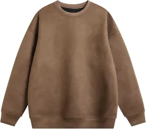 Big and Tall Shirts for Men 2024 Fashion Long Sleeve Solid Crewneck Sweatshirt No Hoodies Casual Loose Pullover