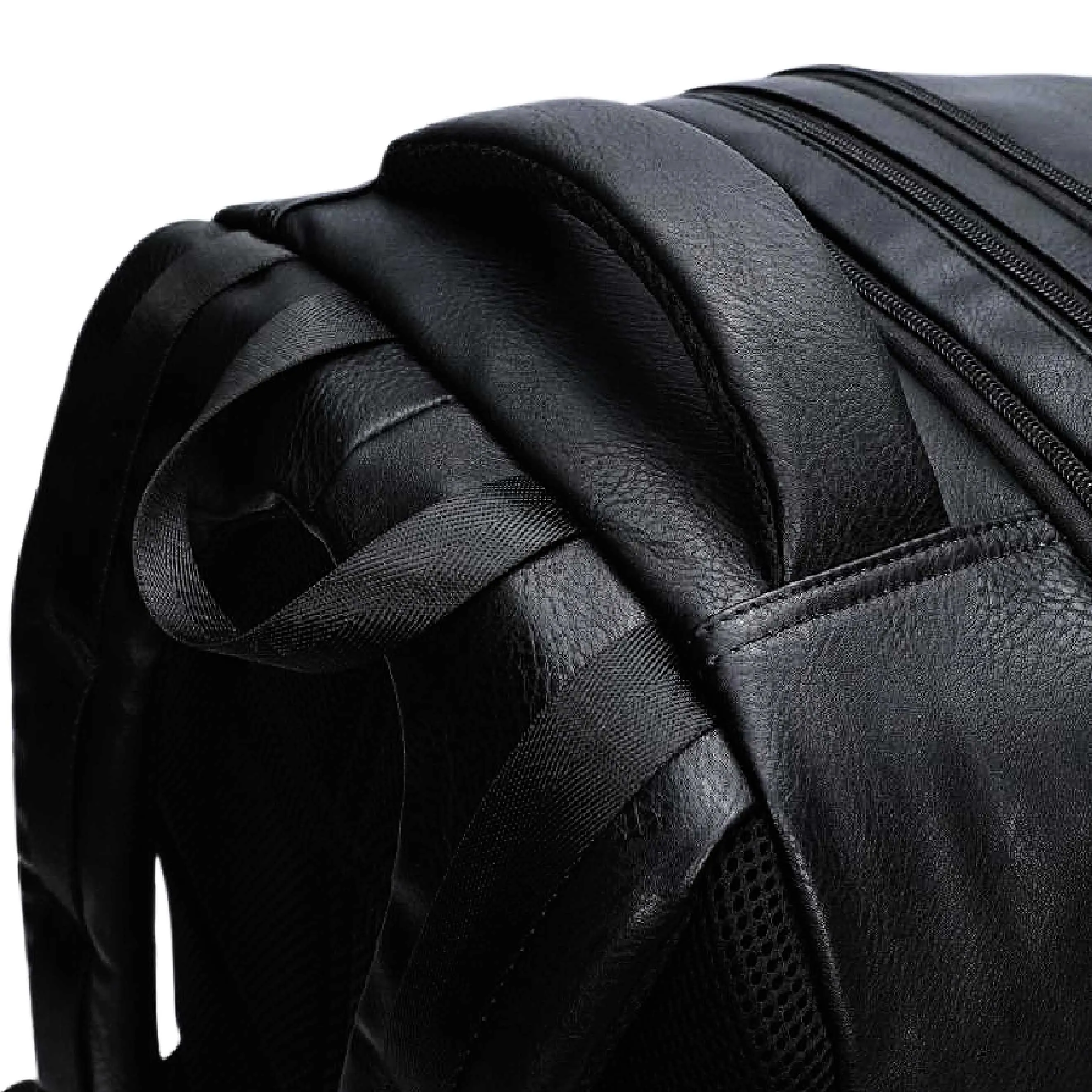 Black Leather Luxury Carry On Backpack (Patented Signature Design)