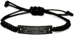 Black Stainless Steel Handmade Bracelets Adjustable Cord Inspirational, Human Resources Assistant If at first you don't succeed, try doing what your athletic trainer told you to do the first time