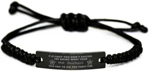 Black Stainless Steel Handmade Bracelets Adjustable Cord Inspirational, Web Developer If at first you don't succeed, try doing what your athletic trainer told you to do the first time.