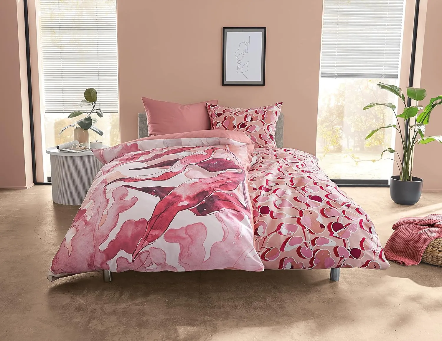 Blaze Bed Linen, Cotton, Multicoloured, 155 x 220 cm (80 x 80 cm)