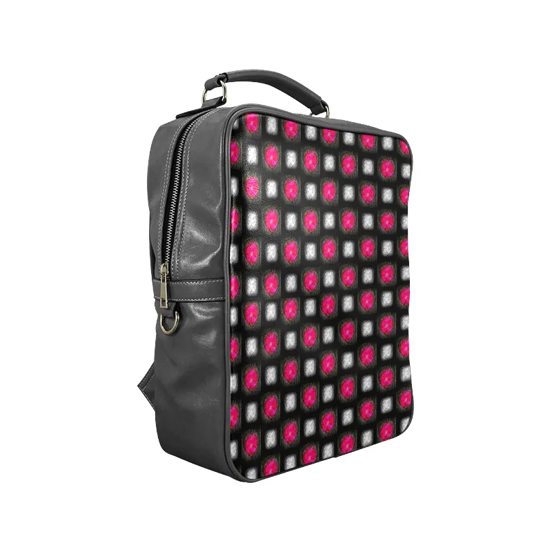 Bling Hearts Leather Carry-On Backpack Bag