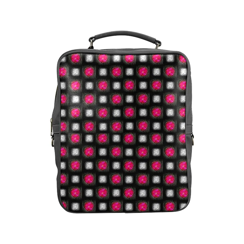 Bling Hearts Leather Carry-On Backpack Bag