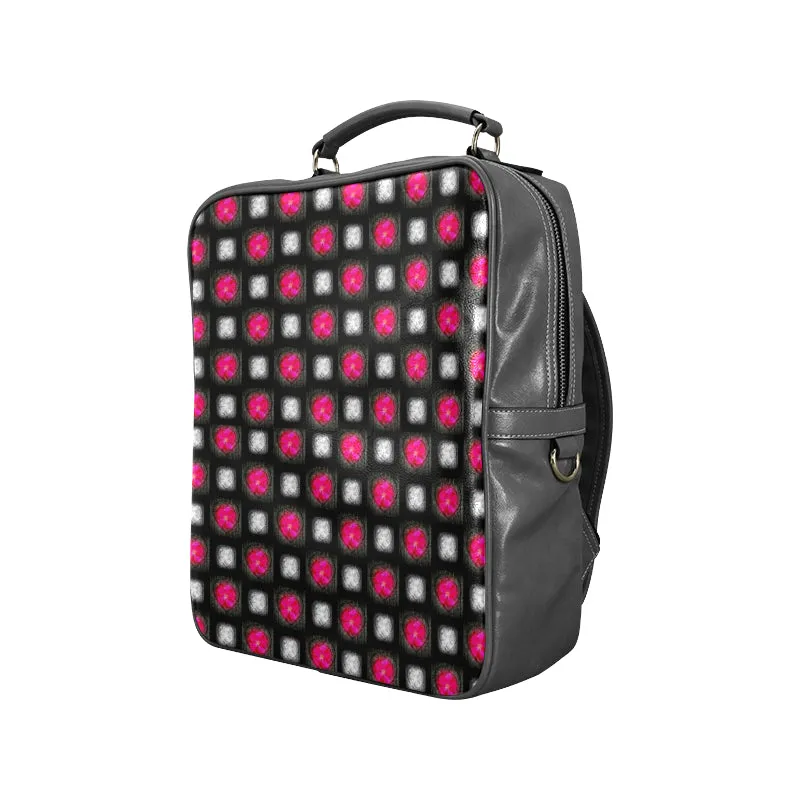 Bling Hearts Leather Carry-On Backpack Bag