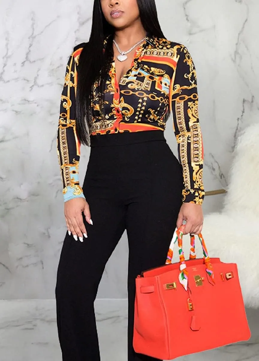 Blouses for Women Dressy Casual Colorful Long Sleeve Shirt Floral Print Tops Loose Collar Sexy T-Shirts Fashion 2023