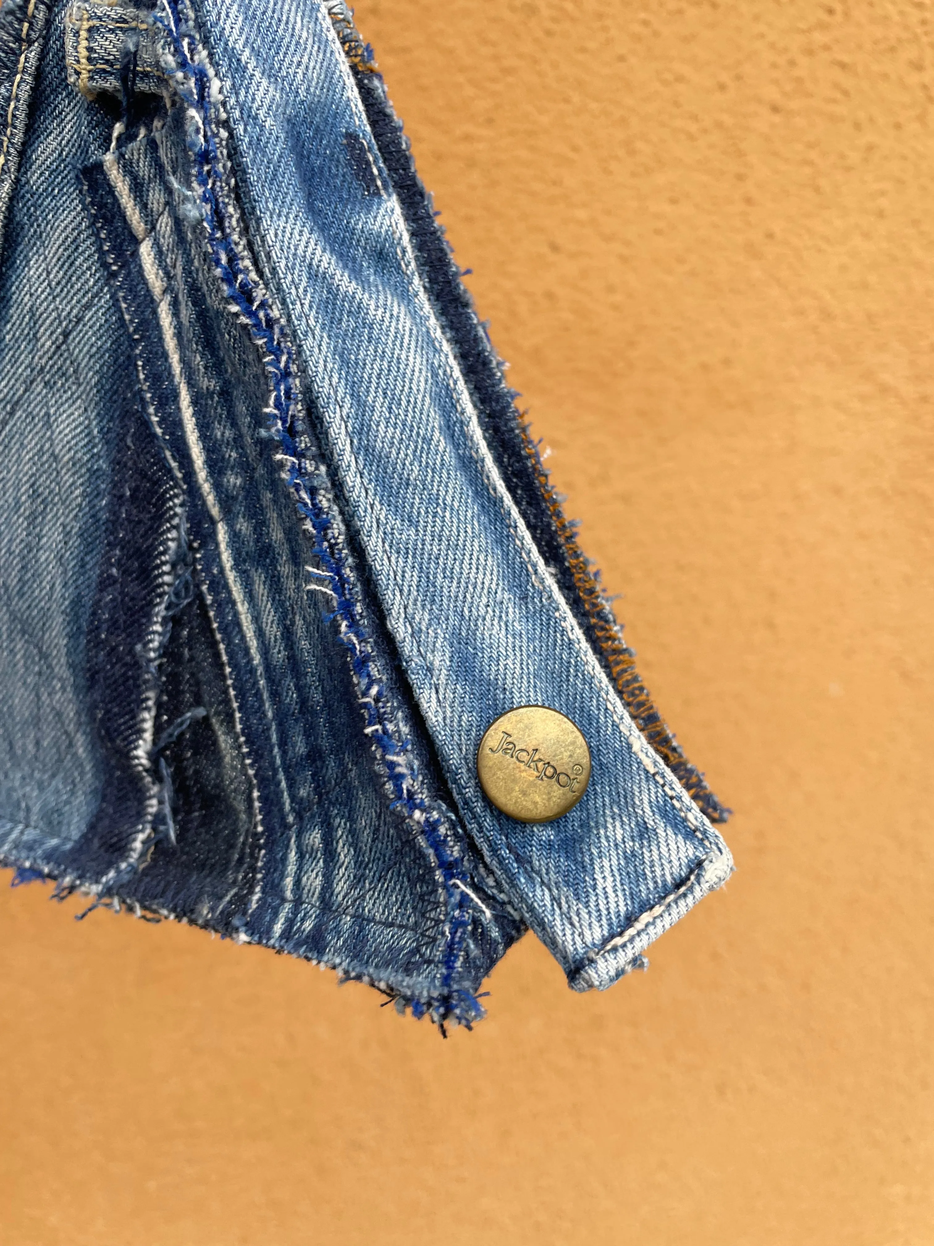 Blue Denim Baguette Bag