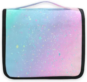 Bolaz Hanging Toiletry Bag Portable Cosmetic Makeup Unicorn Background with Rainbow Travel Organizer for Men & Women with Sturdy Hook