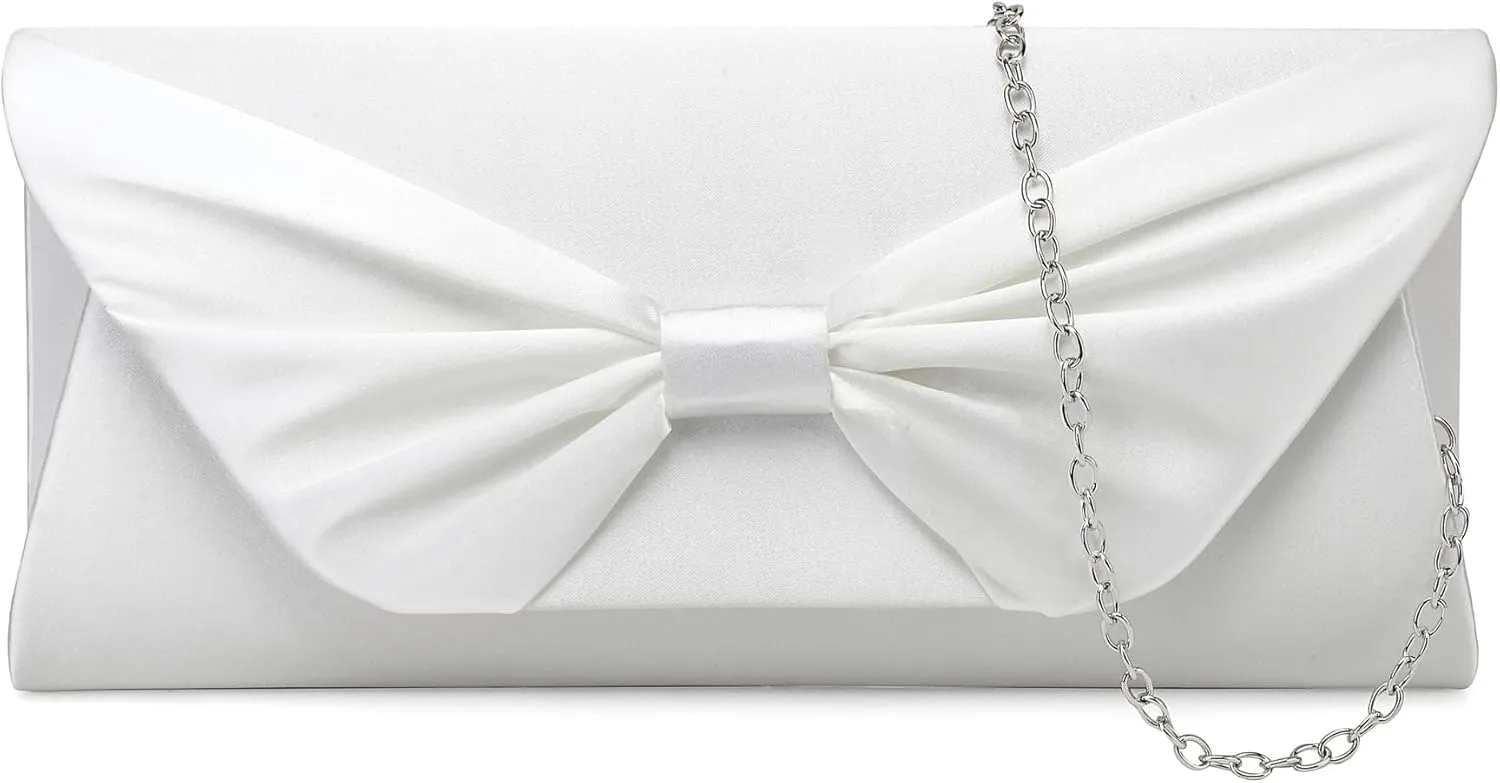 Bow Clutch Purse Elegant Bowknot Evening Bag Classy Wedding Party Shoulder Handbag