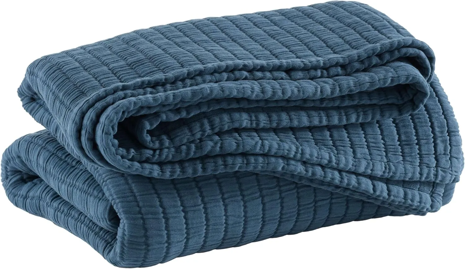 Boyfriend Aegean Matelasse Coverlet, Queen Size, Blue Solid Pattern