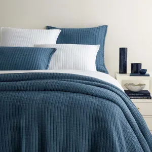 Boyfriend Aegean Matelasse Coverlet, Queen Size, Blue Solid Pattern