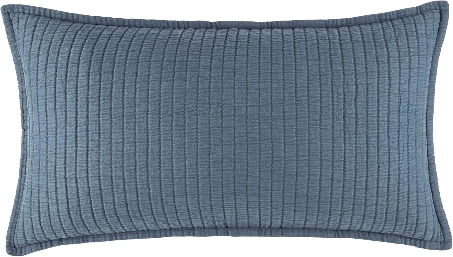 Boyfriend Ink Matelasse Sham, Euro Size, Blue Solid Pattern