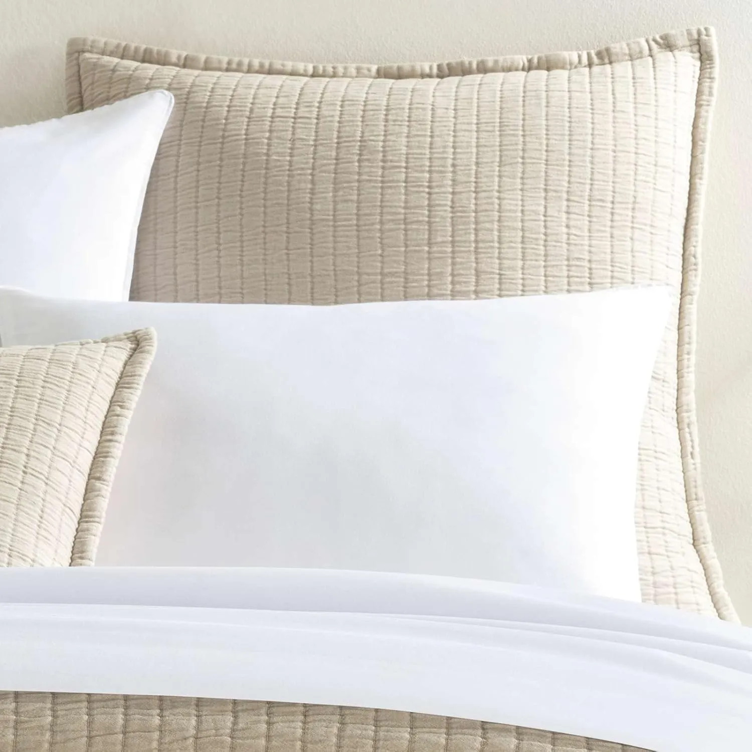 Boyfriend Sand Matelasse Pillow Sham, Standard Size, Neutral Solid Pattern