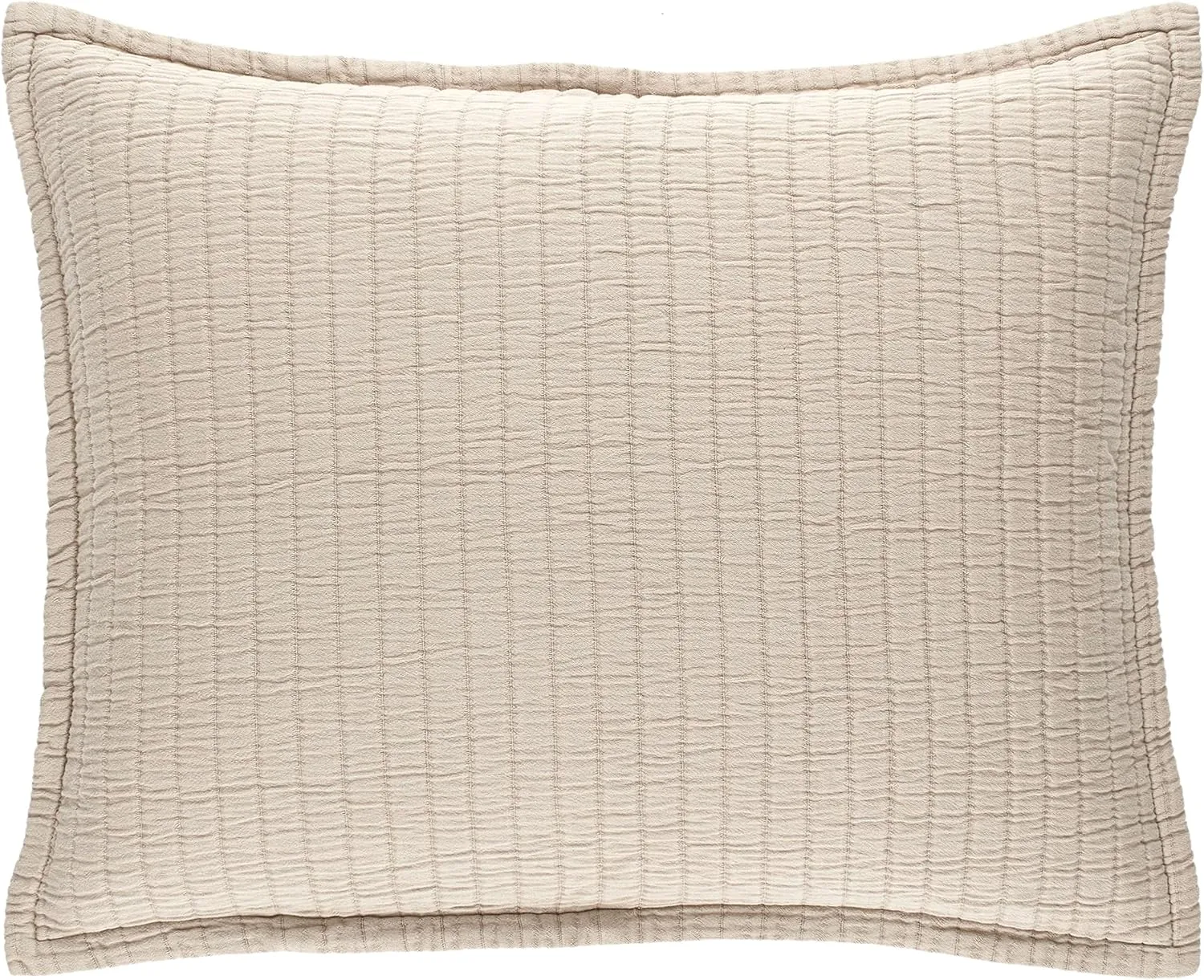 Boyfriend Sand Matelasse Pillow Sham, Standard Size, Neutral Solid Pattern