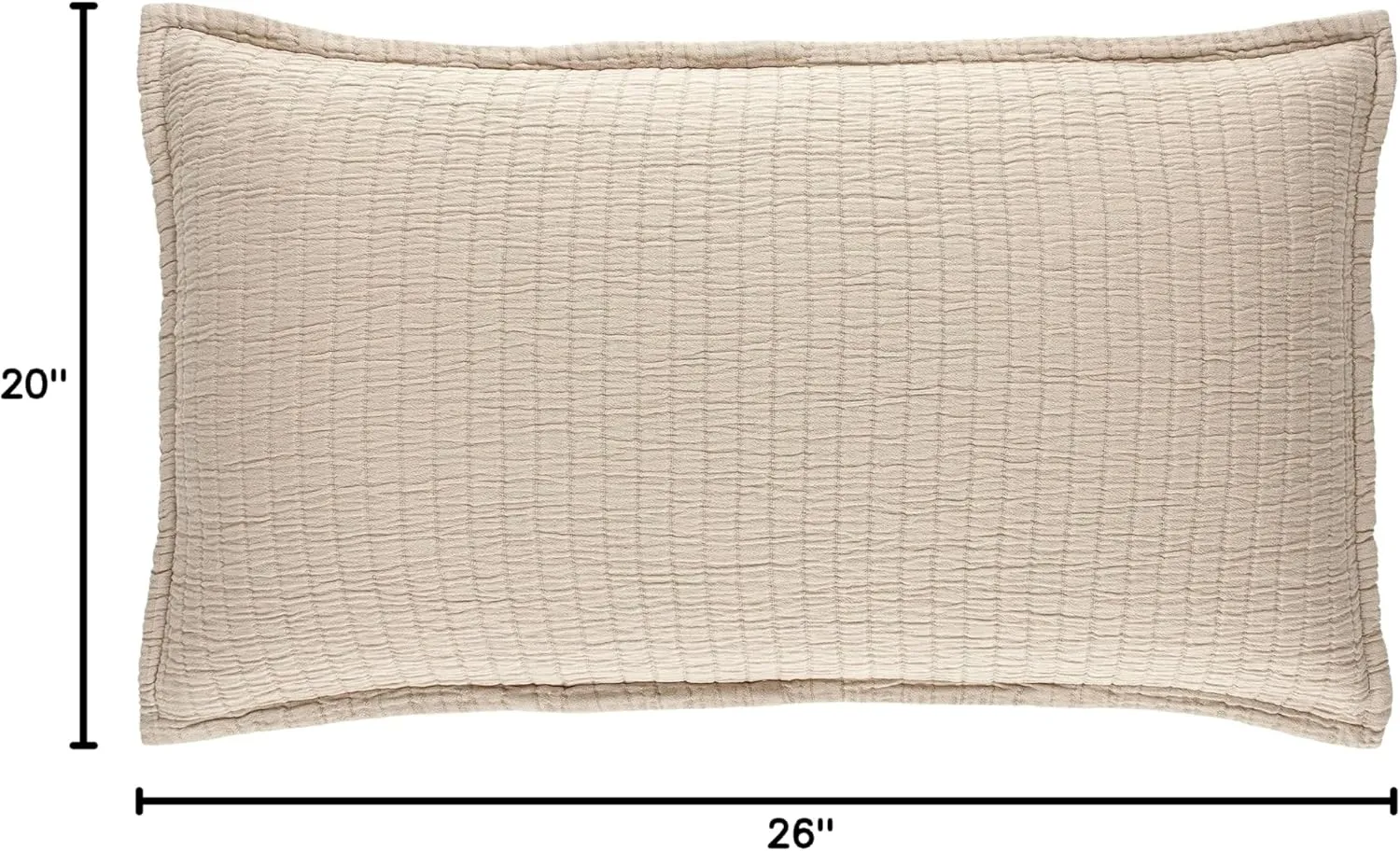 Boyfriend Sand Matelasse Pillow Sham, Standard Size, Neutral Solid Pattern