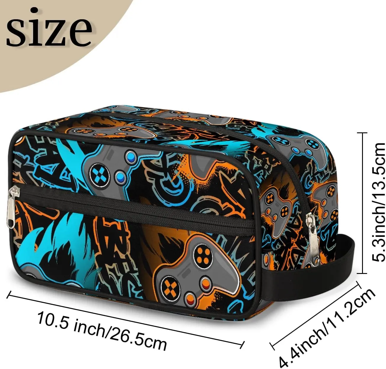 Boys Toiletry Bag for Kids Dopp Kit Game Waterproof Hanging Wash Bag Cosmetic Bag Medicine Bag for Travel Sports Shower Essential