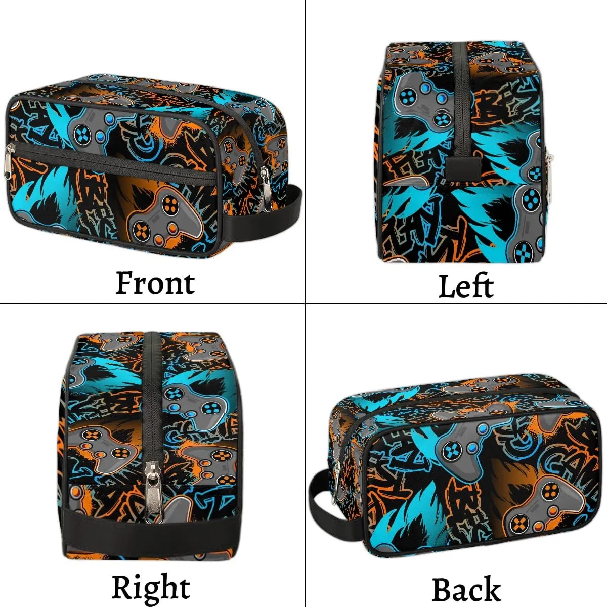 Boys Toiletry Bag for Kids Dopp Kit Game Waterproof Hanging Wash Bag Cosmetic Bag Medicine Bag for Travel Sports Shower Essential