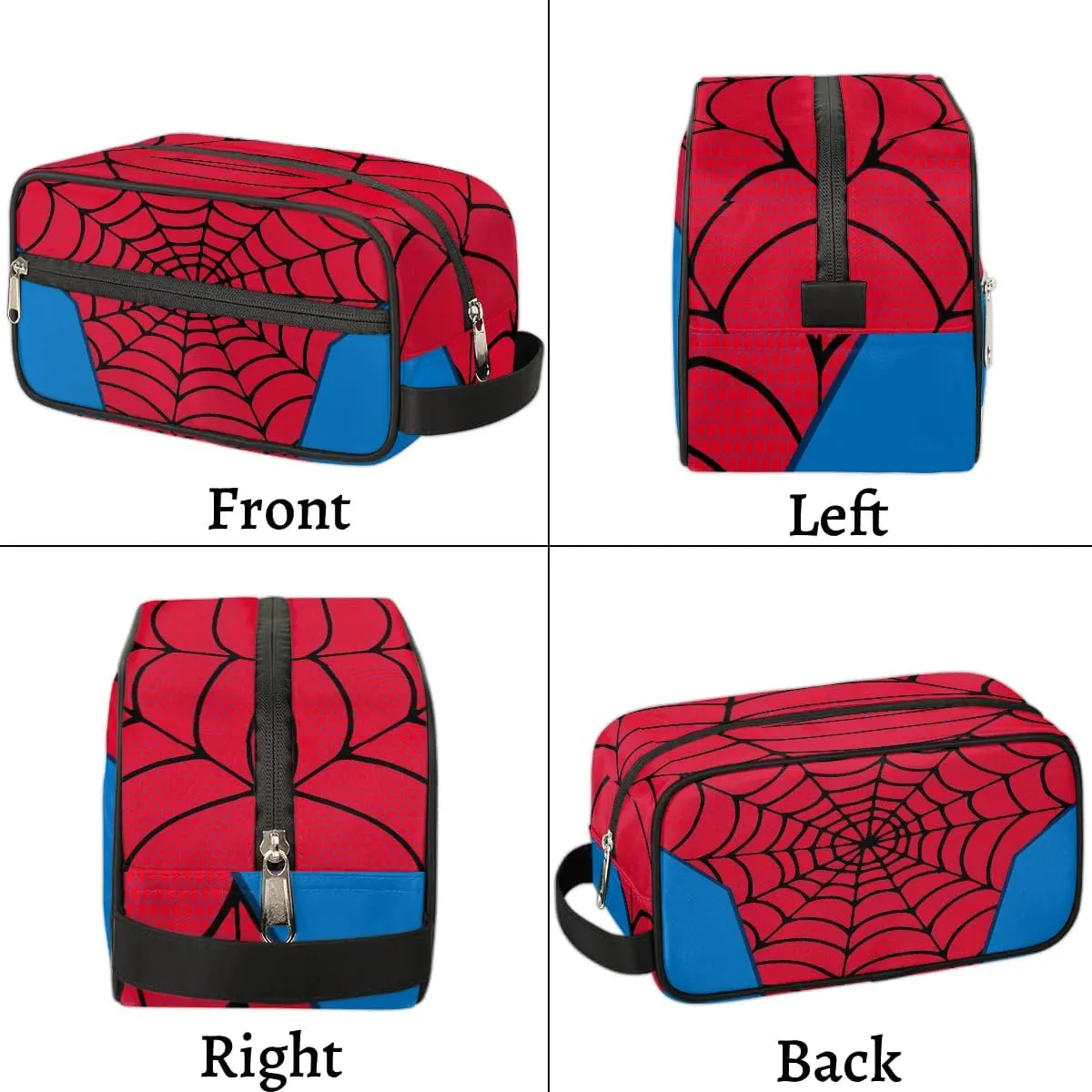 Boys Travel Toiletry Bag, Kids Waterproof Hanging Dopp Kit, Wash Bag with Large Capacity for Travel, Sports, Shower (Red Spider Web-2)
