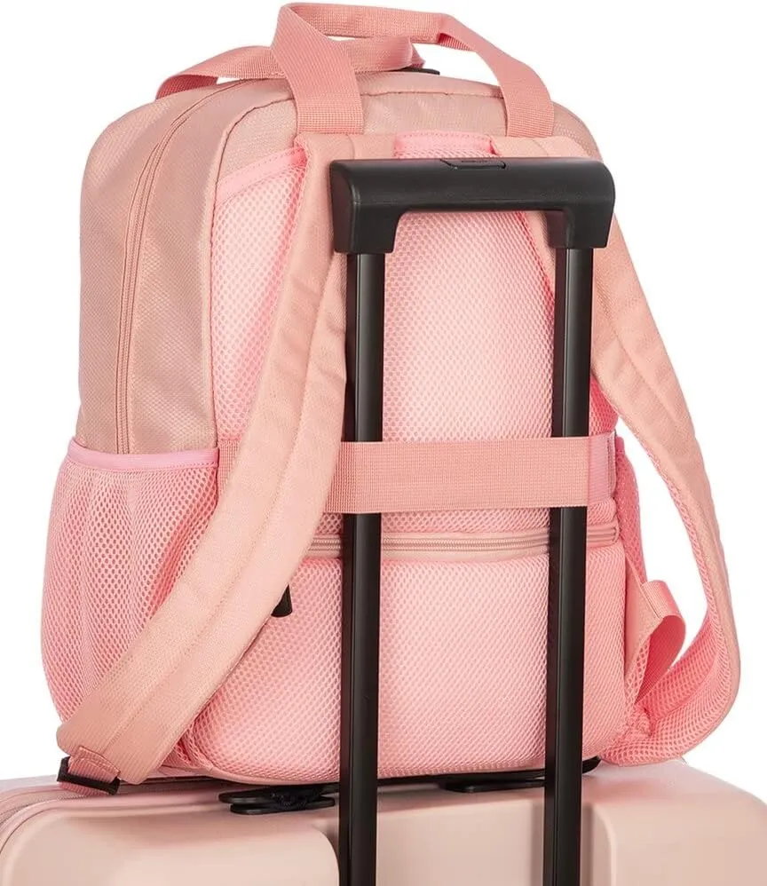 Bric's B|Y Ulisse Backpack - Premium Bag for Women and Men - Light Carry On and Airplane Travel Essential - Dual Top Handle, Luggage Passthrough - Rosa