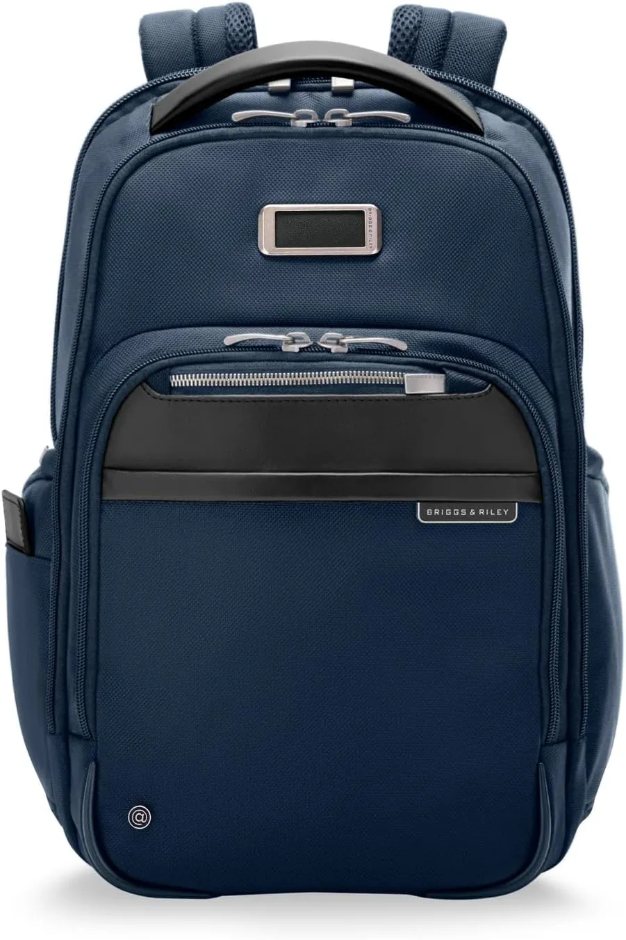 Briggs & Riley Medium Backpack for Women & Men - Daypack for Work, Personal Item Travel Bag, Carry On Size, Lightweight & Durable, Padded Straps, Fits up to 14" Laptop - @work Collection, Navy