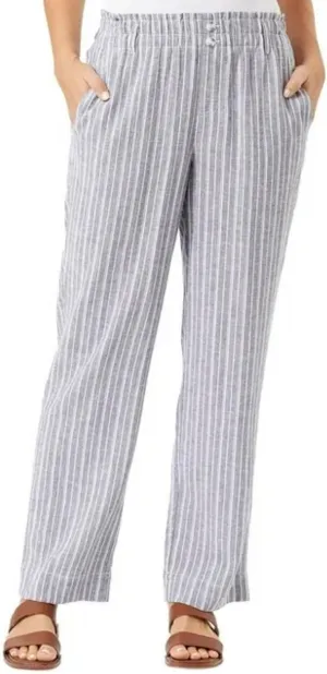 Briggs Ladies' Comfort Stretch Waistband Linen Blend Pants