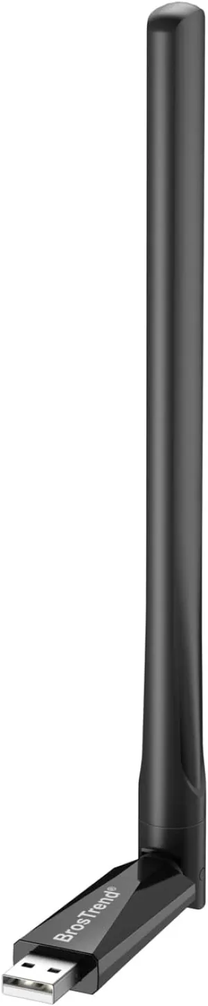 BrosTrend 650Mbps Linux Compatible WiFi Adapter Supports Kali Linux, Ubuntu, Mint, Debian, Kubuntu, Zorin, PureOS, Raspberry Pi 2 , Windows, Dual Band USB Wireless Adapter w/ Long Range WiFi Antenna