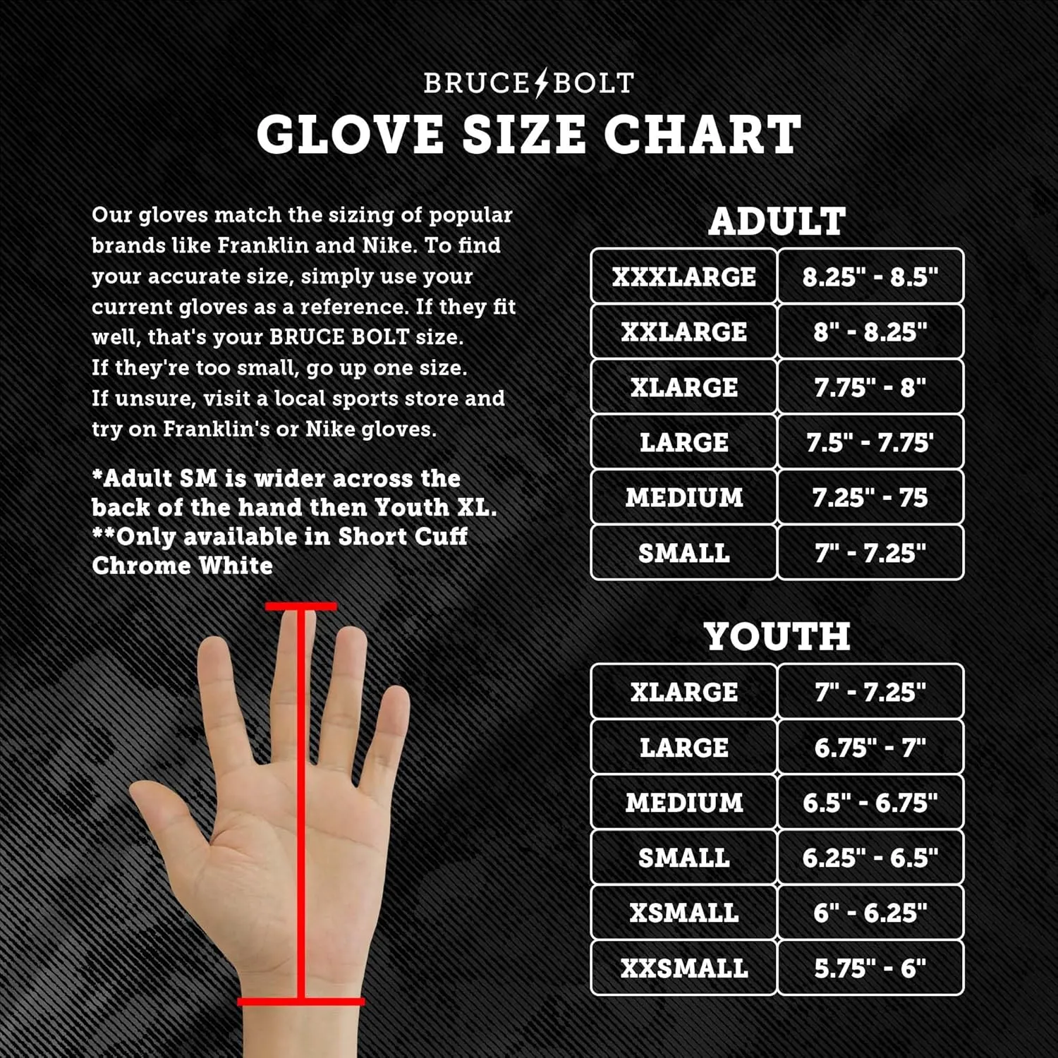 BRUCE BOLT Signature Series Long Cuff Batting Glove