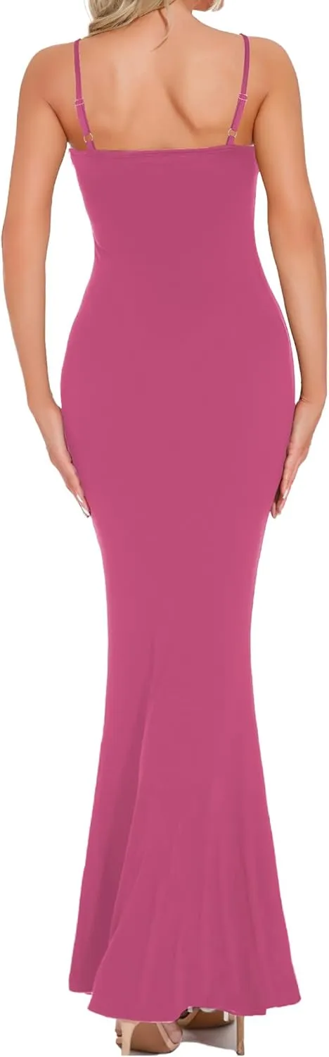 Buauty Womens Summer Dress Bodycon Maxi Dress Sleeveless Casual Long Dresses 2025 Spaghetti Strap Slip Elegant Evening Party