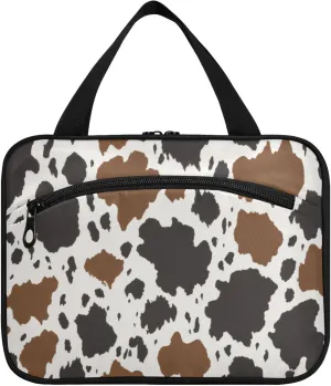 Burbuja Cow Print Travel Toiletry Bag for Women, Hanging Waterproof Toiletry Bag Cosmetic Organizer for Toiletries Accessories, M