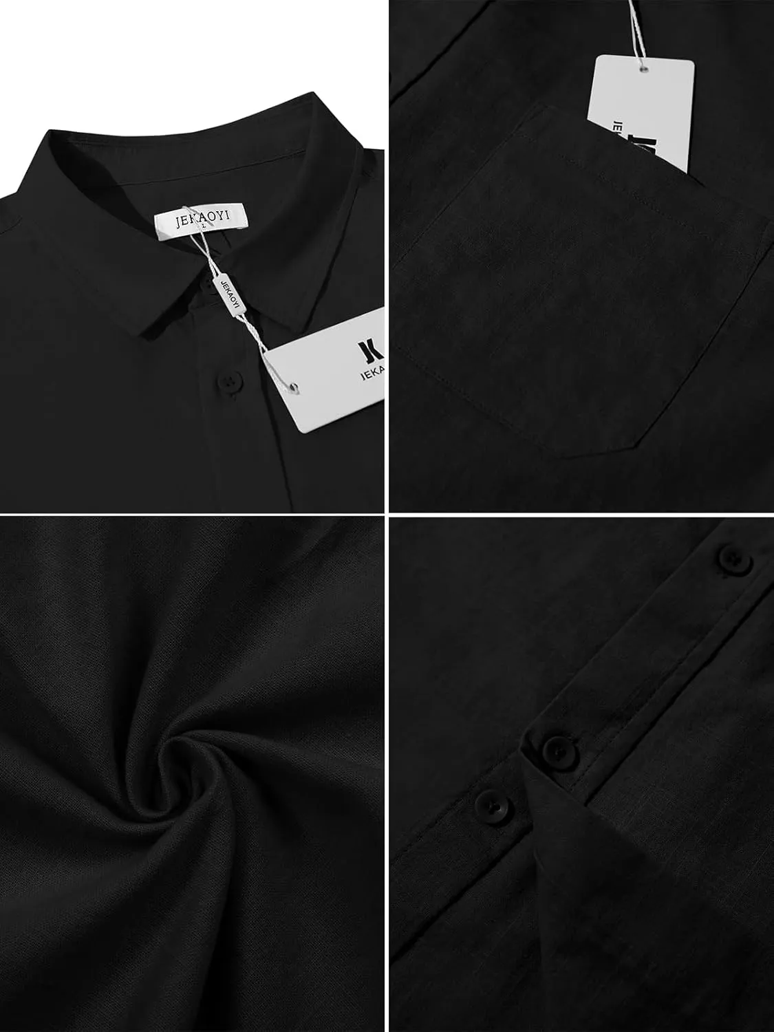 Button Down Short Sleeve Linen Shirts for Men Summer Casual Cotton Spread Collar Beach Shirts