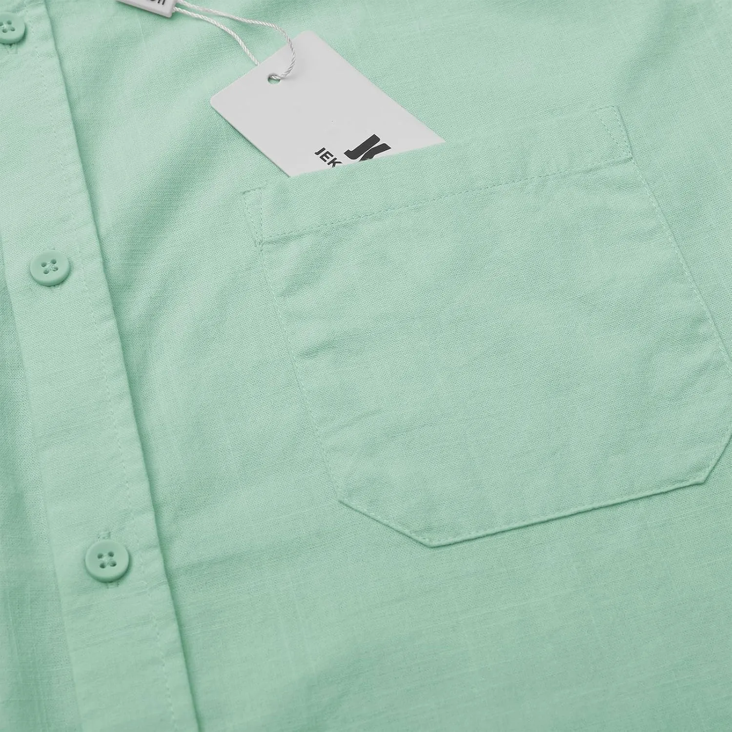 Button Down Short Sleeve Linen Shirts for Men Summer Casual Cotton Spread Collar Beach Shirts